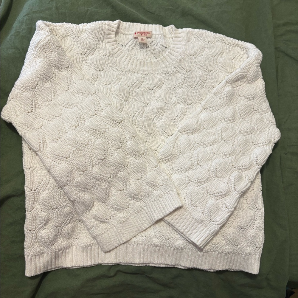 Vintage Brooks Brothers red fleece 100% knit cotton crewneck sweater